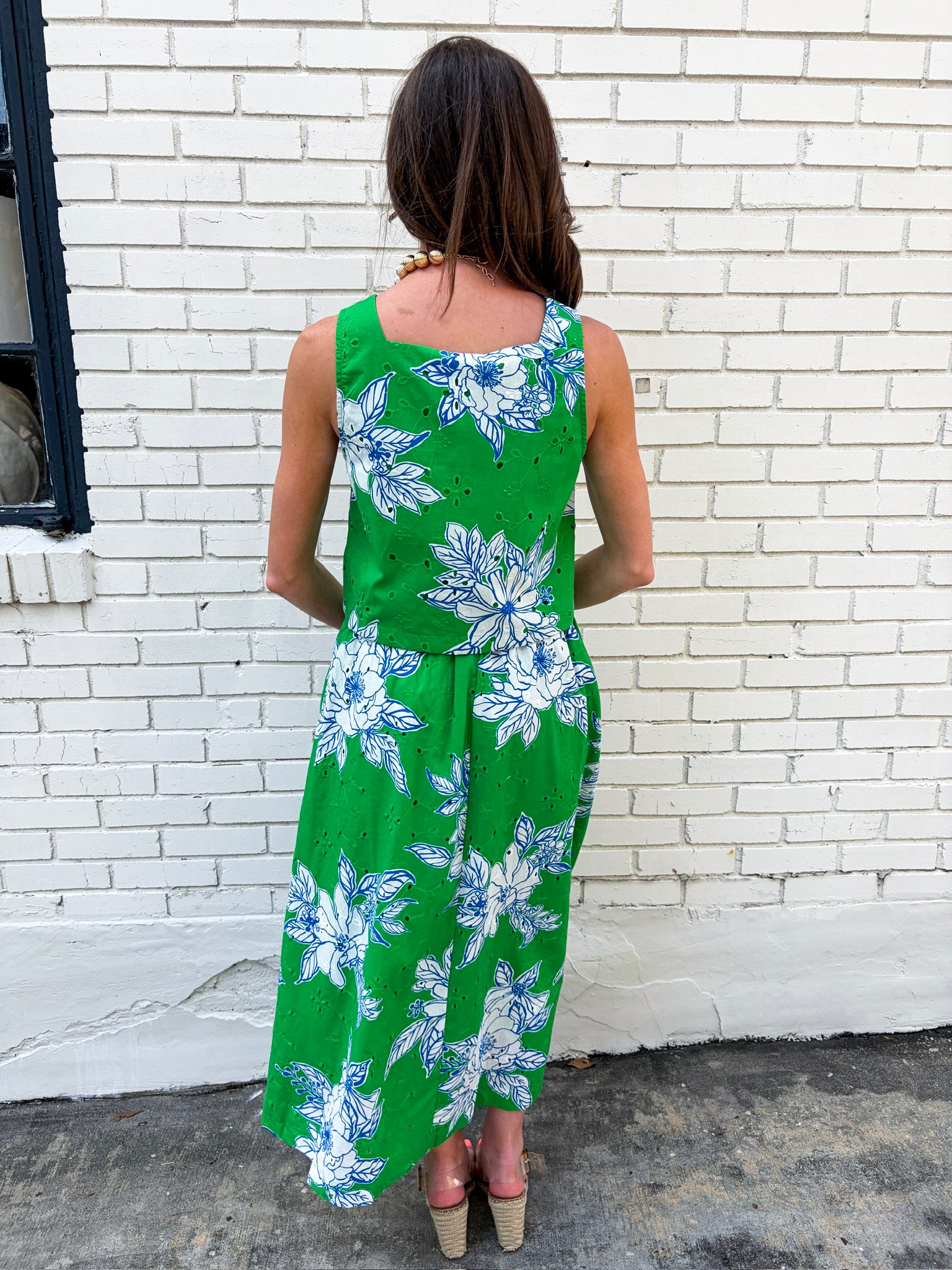 Soft Bloom Midi Skirt-Green