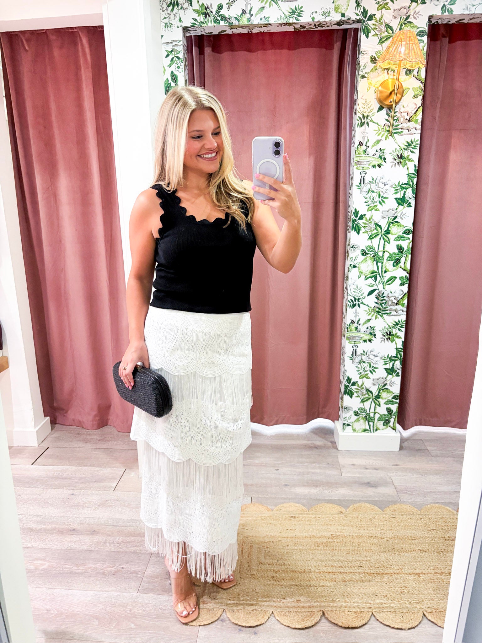 Saltair Fringe Midi Skirt