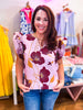 Renaissance Love Jacquard Top-Pink/Burgundy
