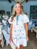 Fruit Basket Embroidered Mini Dress- Cherry