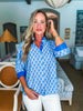 Boho Accent Floral Top-Royal