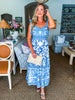 Sweet Retreat Midi Dress-Blue