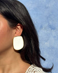 Remy Statement Earrings-White