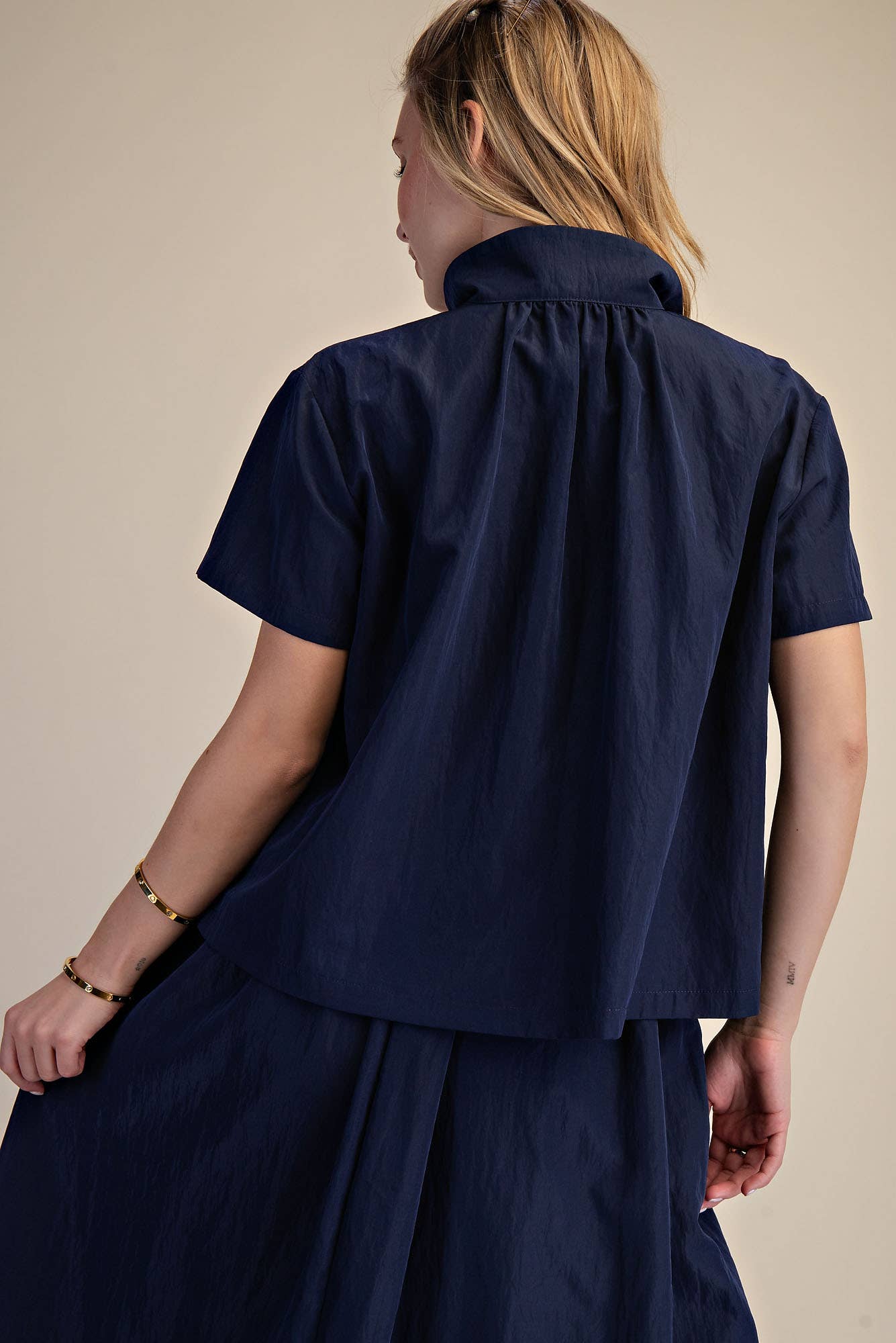 Better Basic Collared Top-Navy
