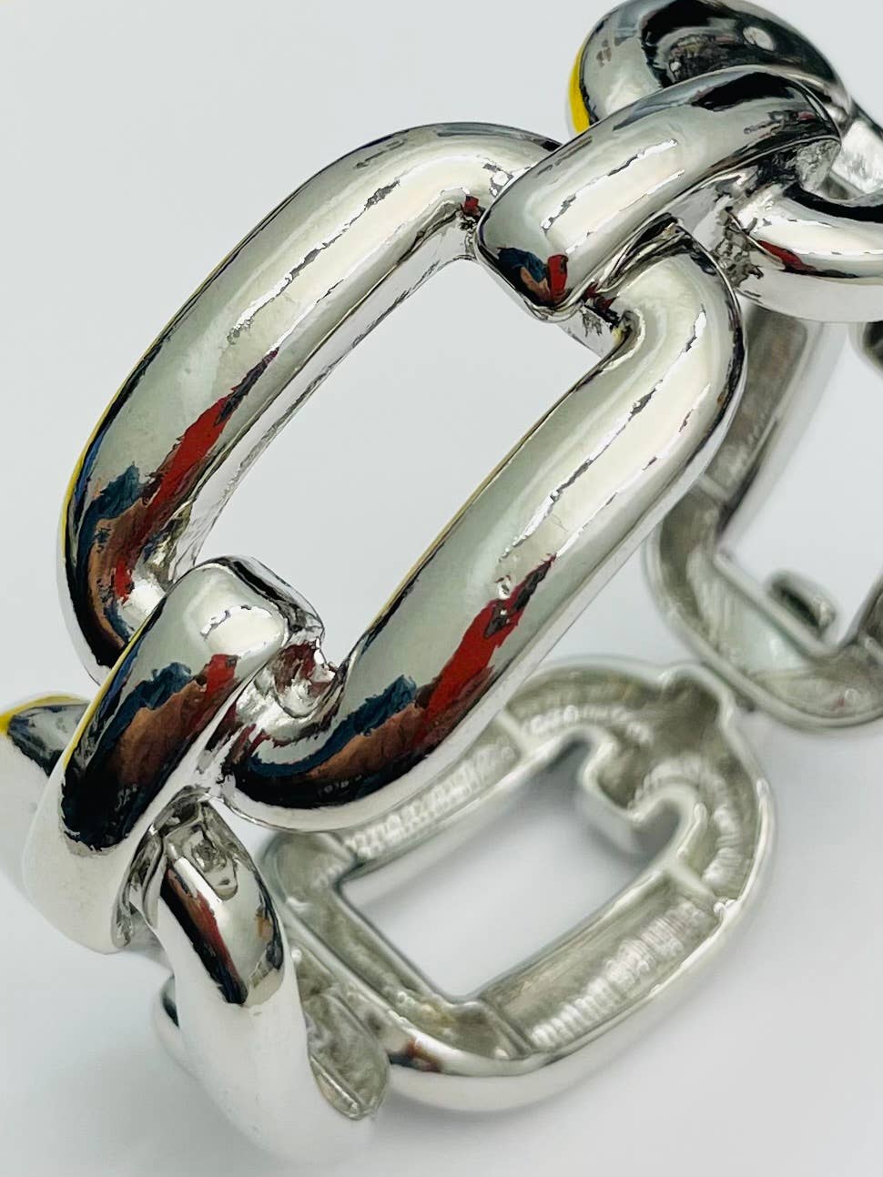 Bold Link Stretch Cuff- Silver