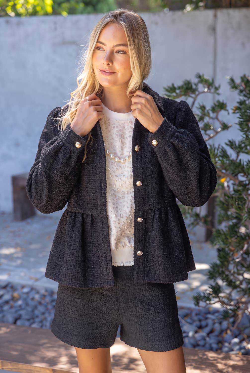 The Duchess Peplum Jacket-Black