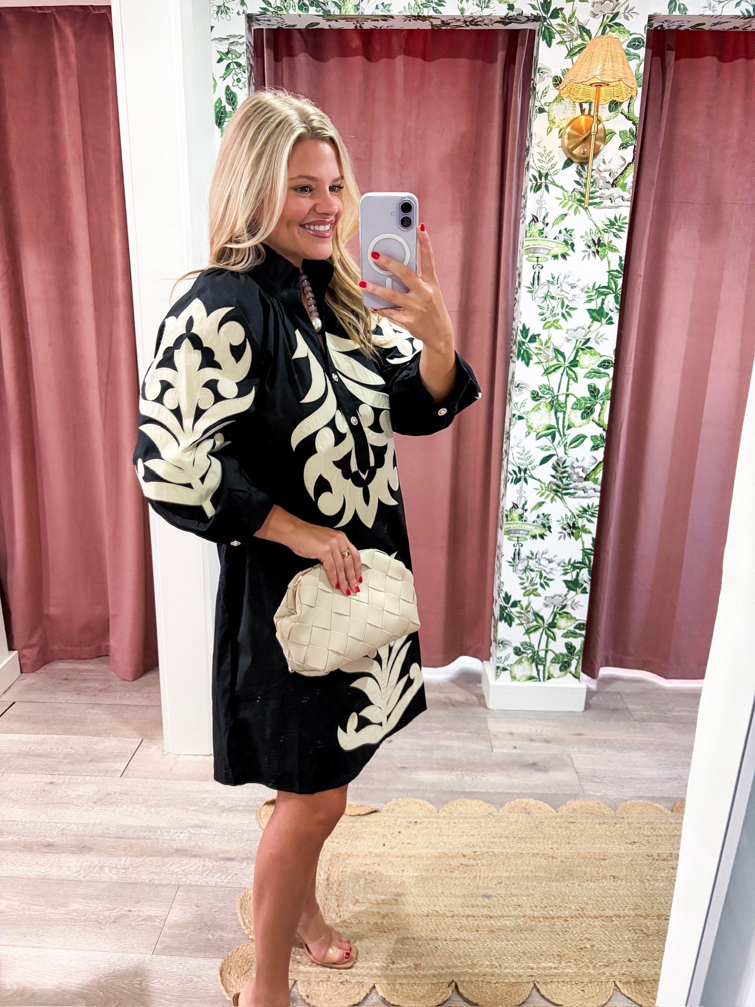 Isla Floral Baroque Dress-Black