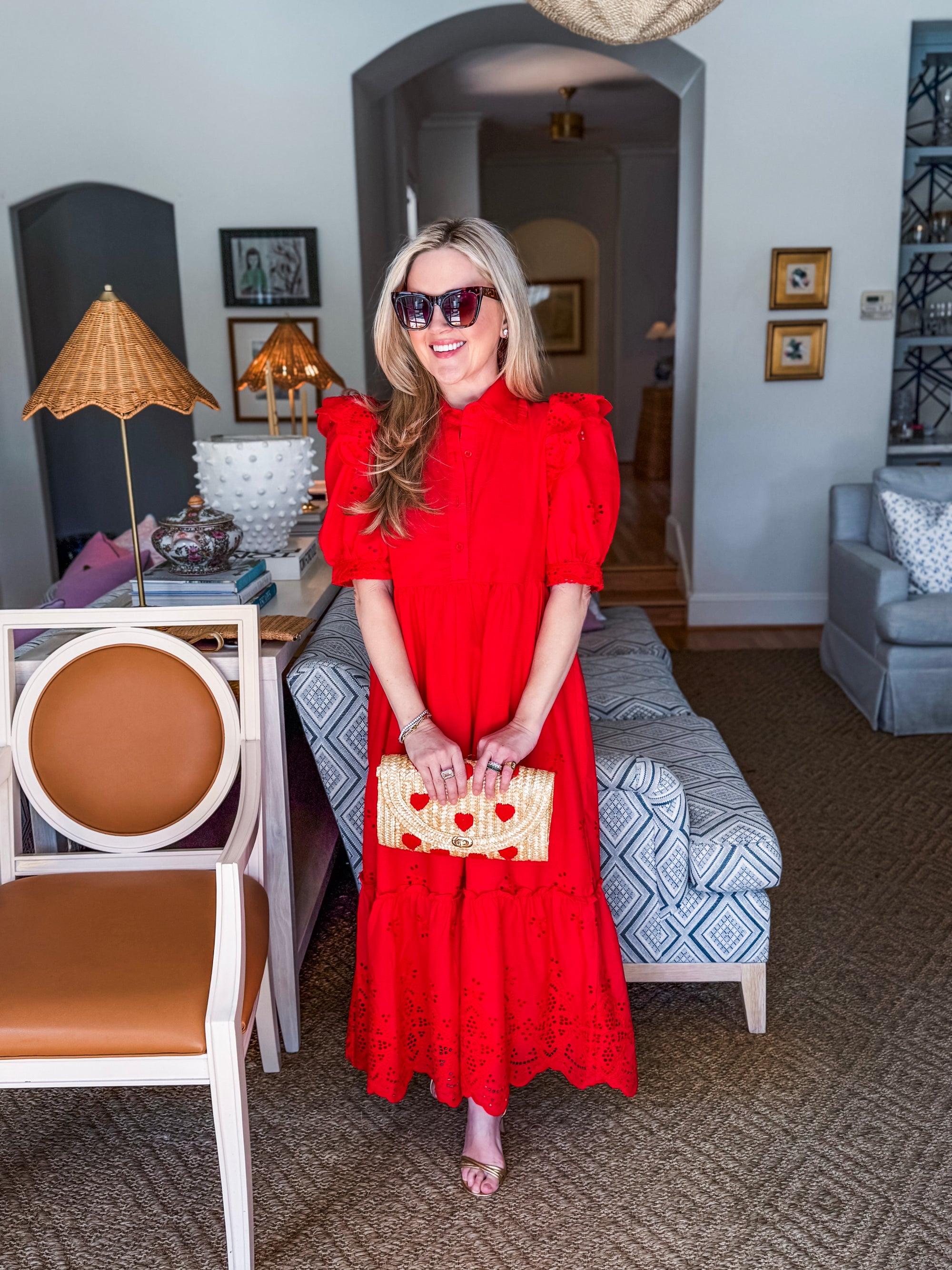 Delicate Eyelets Midi Dress