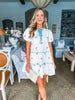 Fruit Basket Embroidered Mini Dress- Cherry