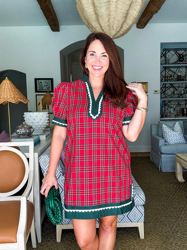 Cider Sipping Plaid Mini Dress