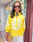 Blush Peony Top-Yellow