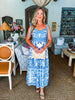 Sweet Retreat Midi Dress-Blue