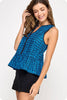 Major Wish Scallop Print Top