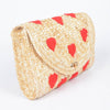 Kiss Kiss Heart Straw Clutch