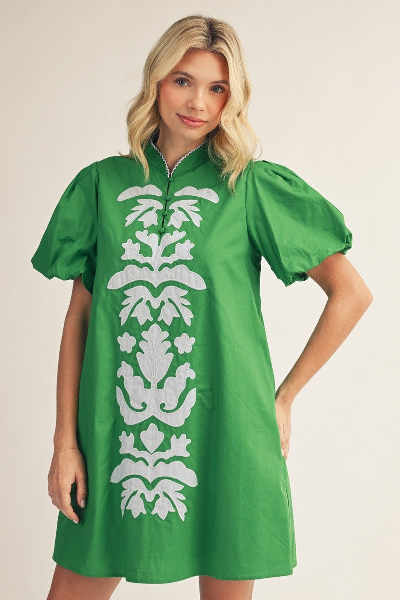 kelly green mini dresses Floral Majesty Shift Mini Dress-Kelly Green – Pomp & Circumstance Boutique by Marie Earthman