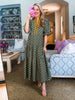 Pretty And Poised Floral Midi Dress-Green