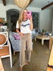 Bonjour Embroidered Ringer Tee