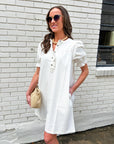 She’s Gone Country Denim Dress-Cream