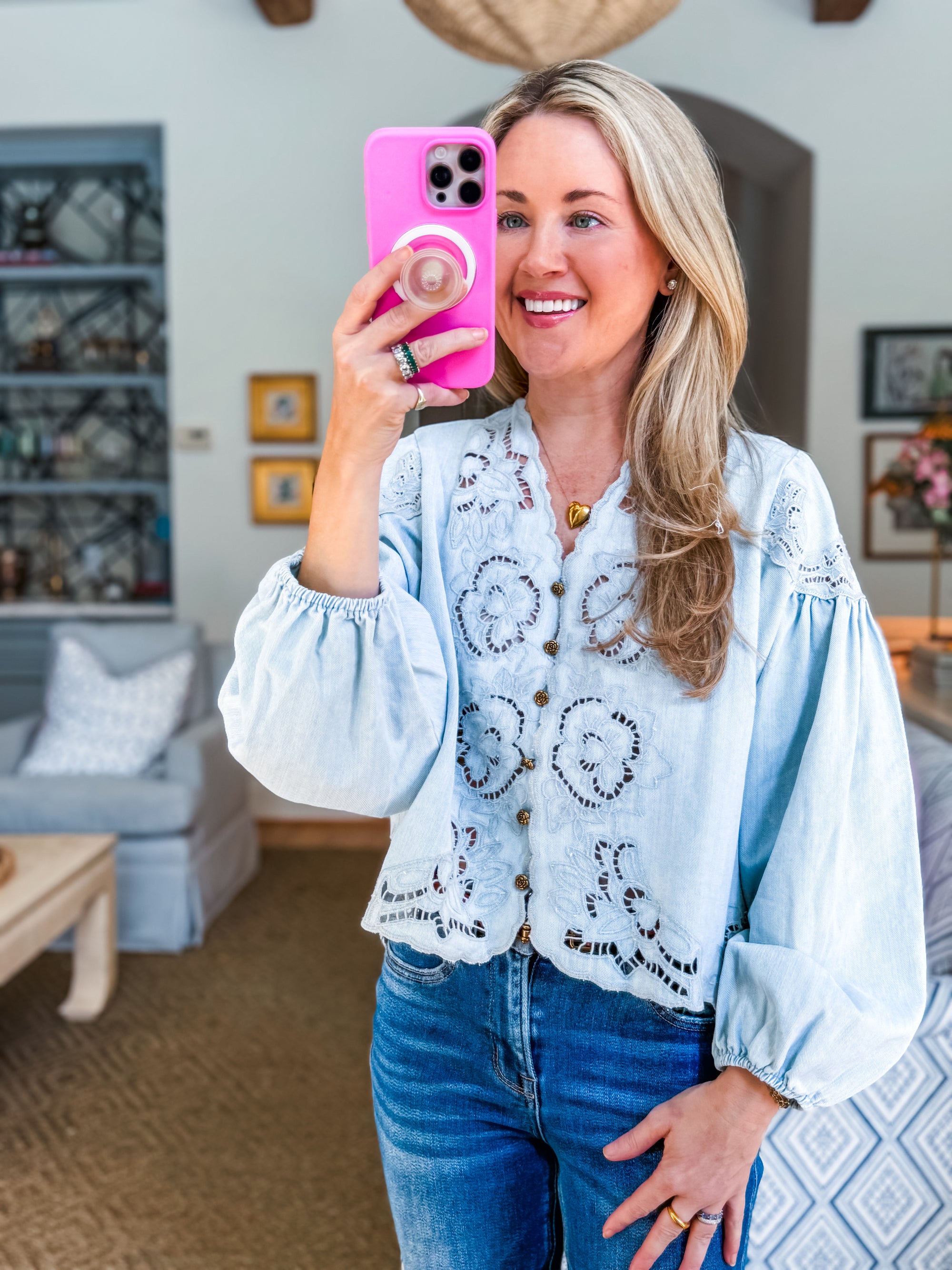 Bay Breeze Denim Top-Denim