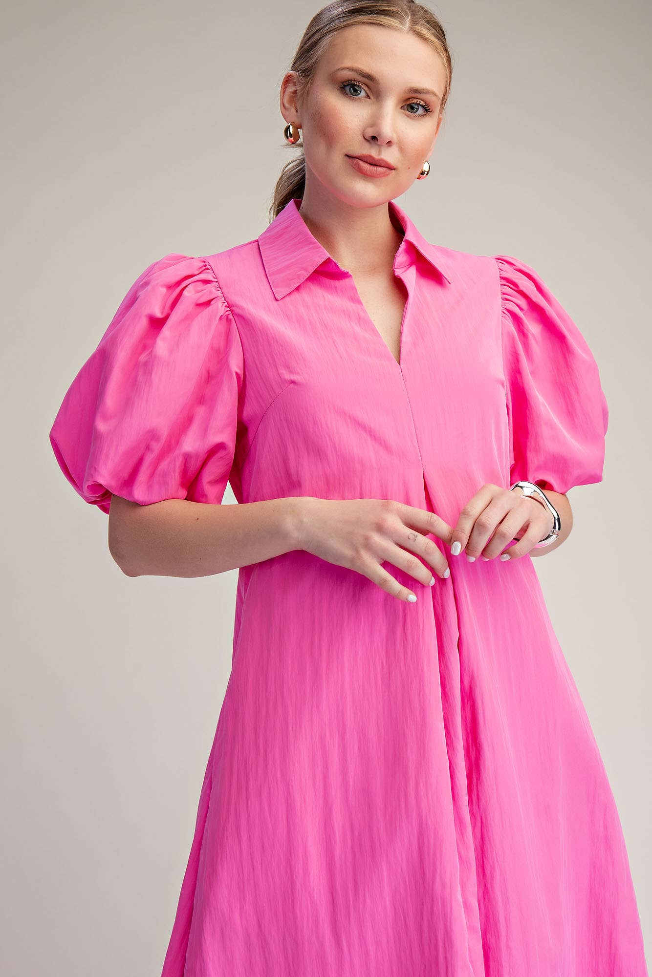 Love Story Midi Dress-Hot Pink