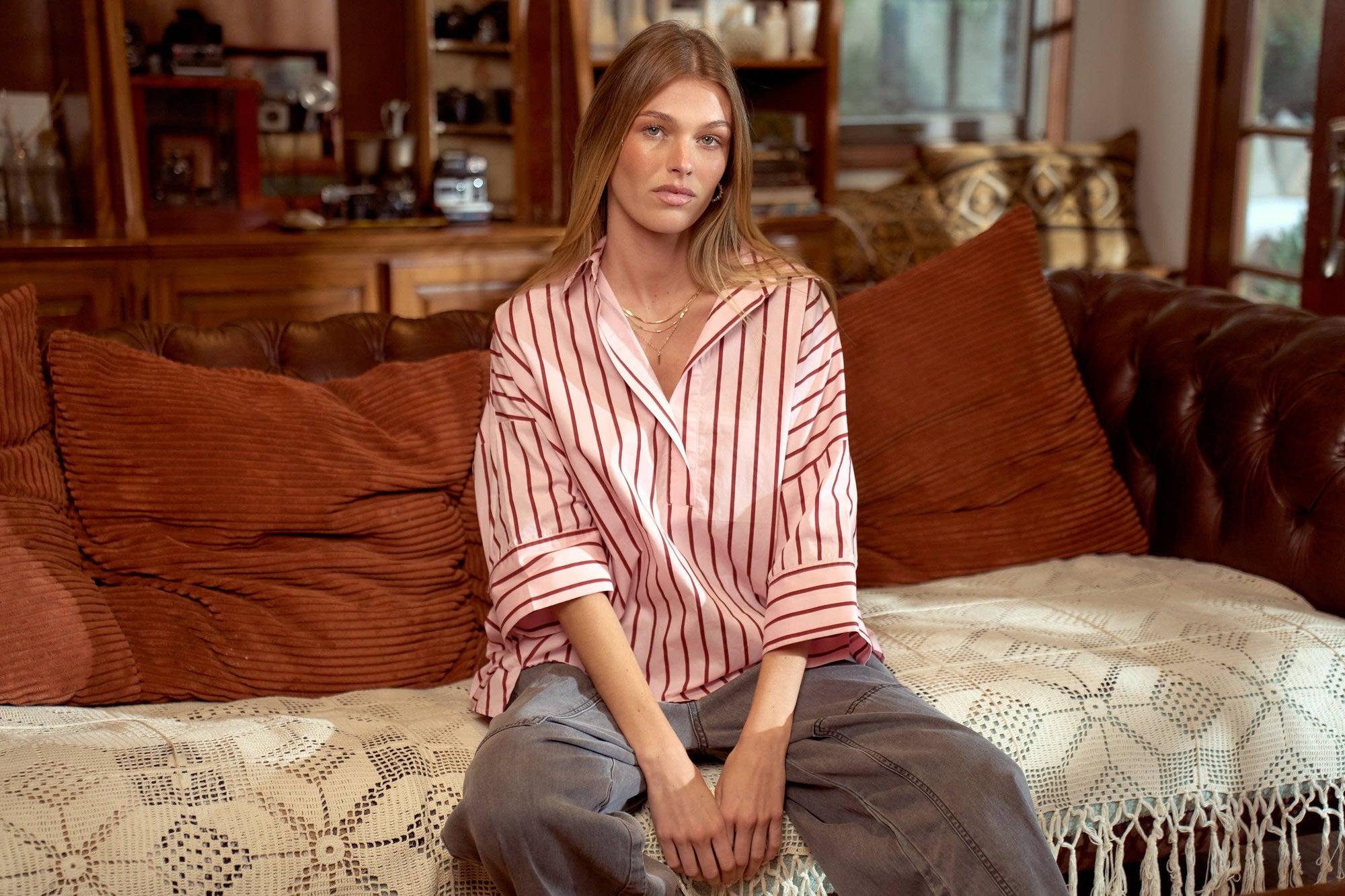 Happy Heart Oversized Striped Top