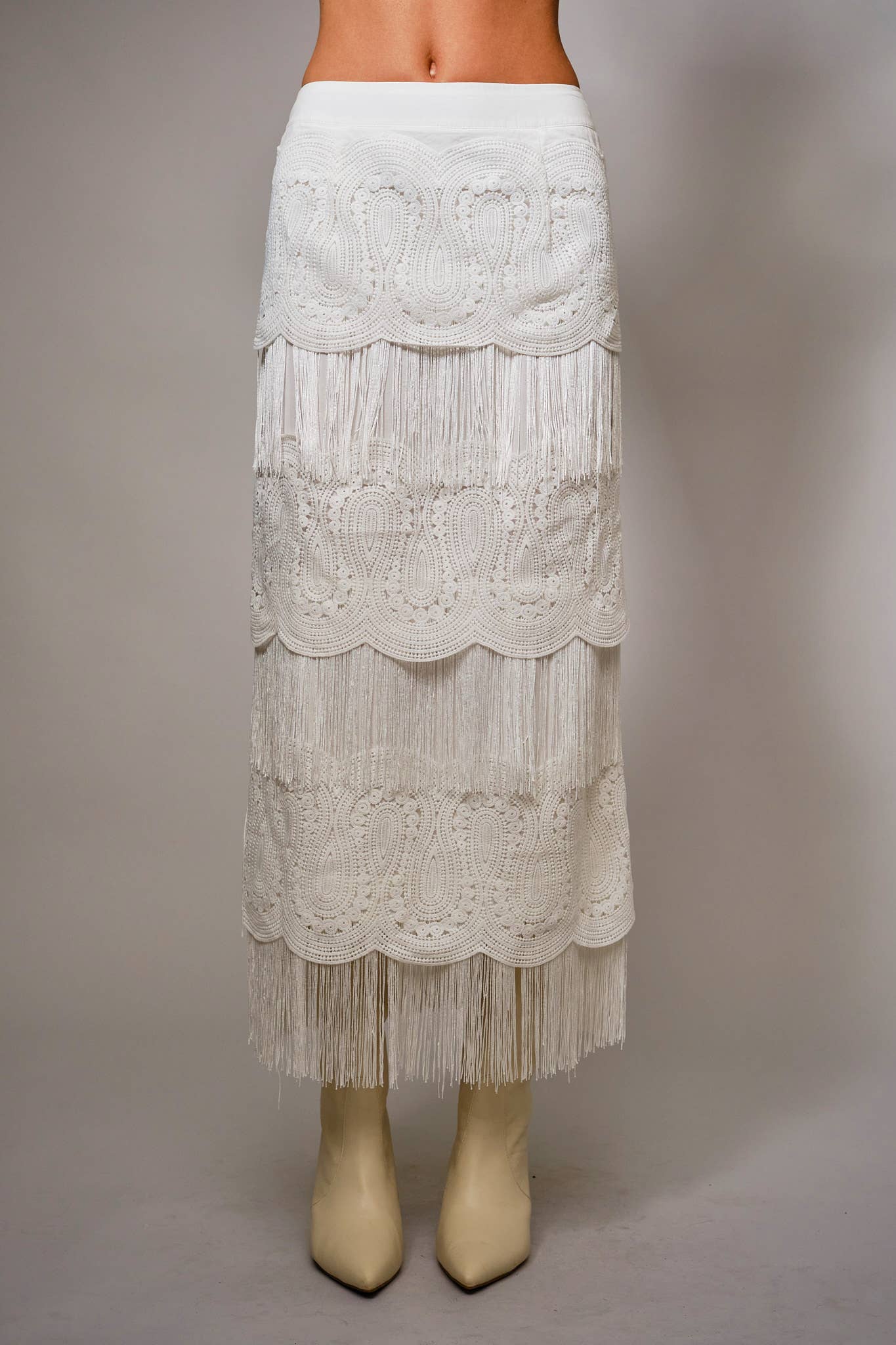 Saltair Fringe Midi Skirt