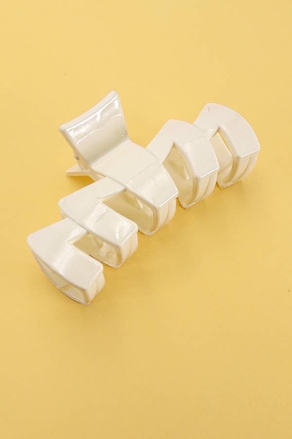 Zigzag Hair Claw Clip- Off White
