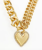 Whole Hearted Chain Heart Crystal Necklace- Yellow Gold