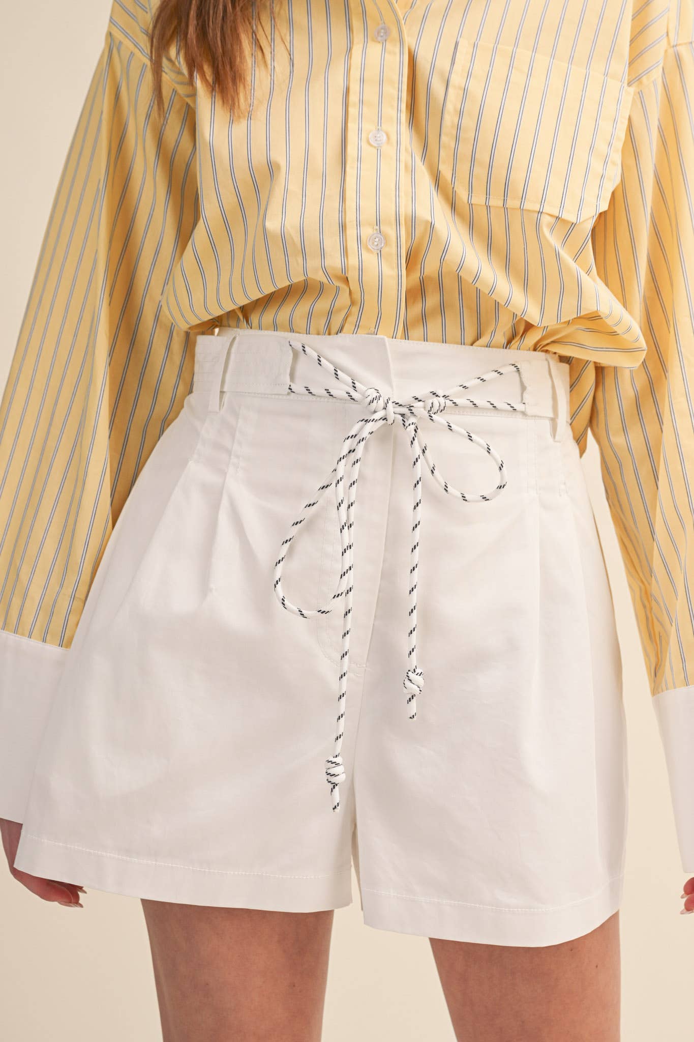 Ahoy Rope Belt Short-White