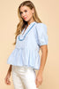 Pure Perfection Puff Sleeve Top-Light Blue