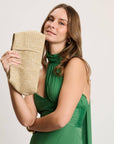 Breeze Woven Clutch-Coral