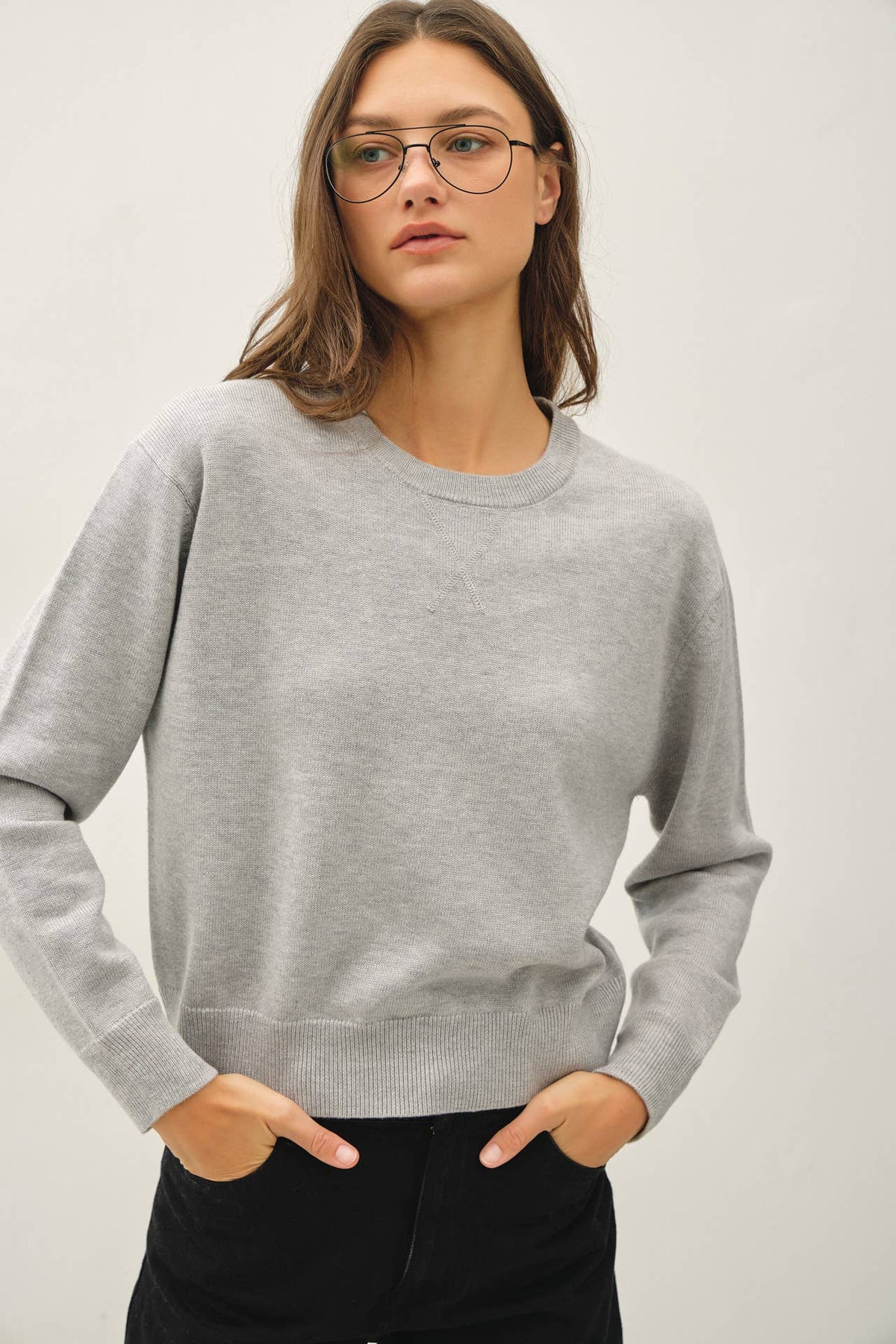 Feel At Ease Sweater-Heather Gray