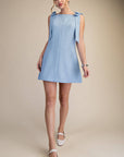 Breakfast at Tiffany's Mini Dress-Light Blue
