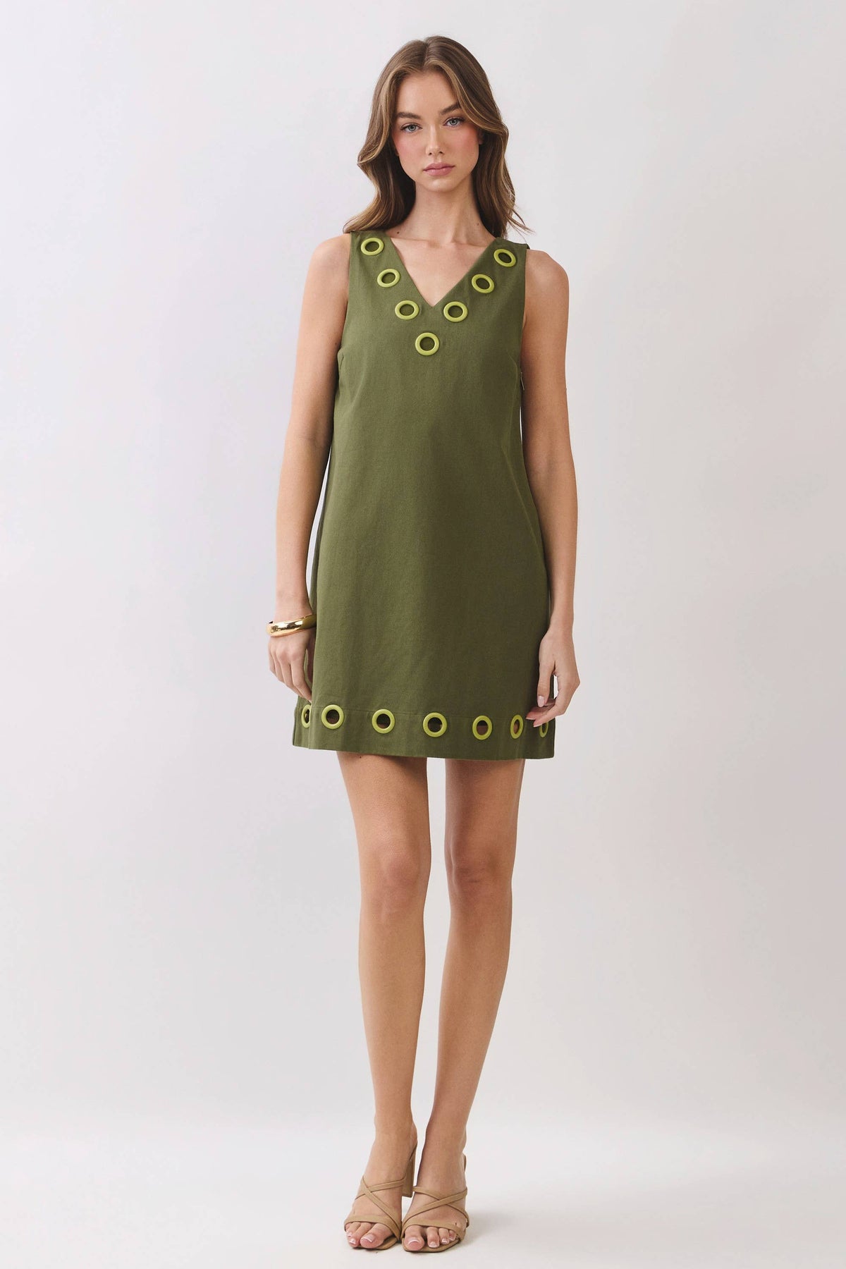 Weekend Cabin Mini Dress-Olive