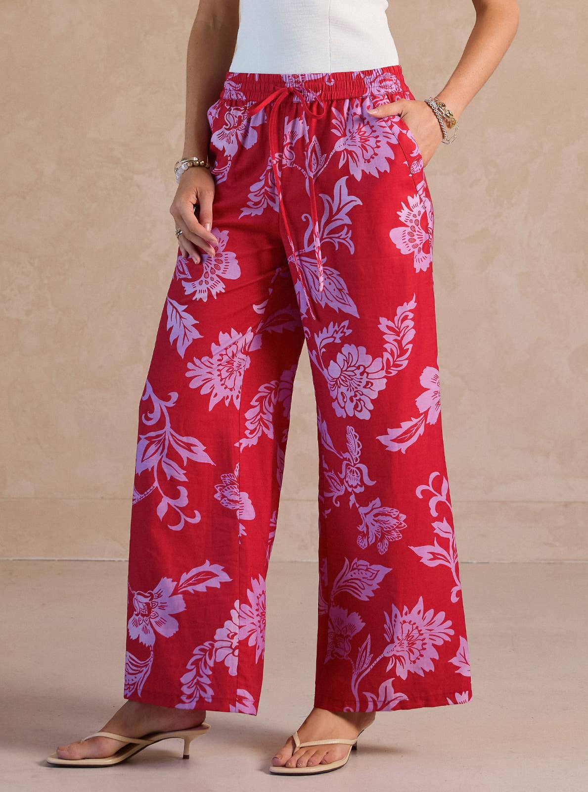 Blush Blossom Wide Leg Pants