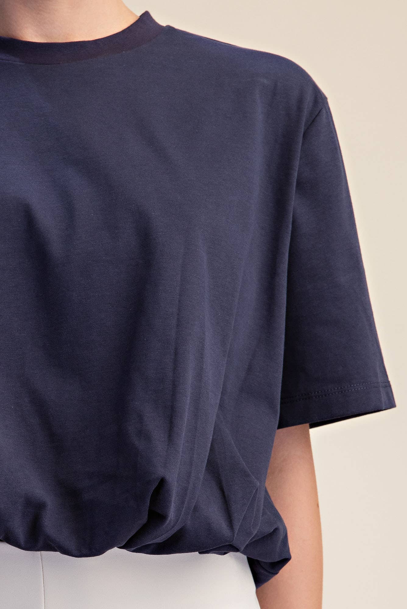 Genevieve Bubble Top-Navy