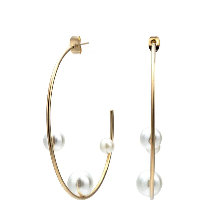 Pearl Hoop Earrings