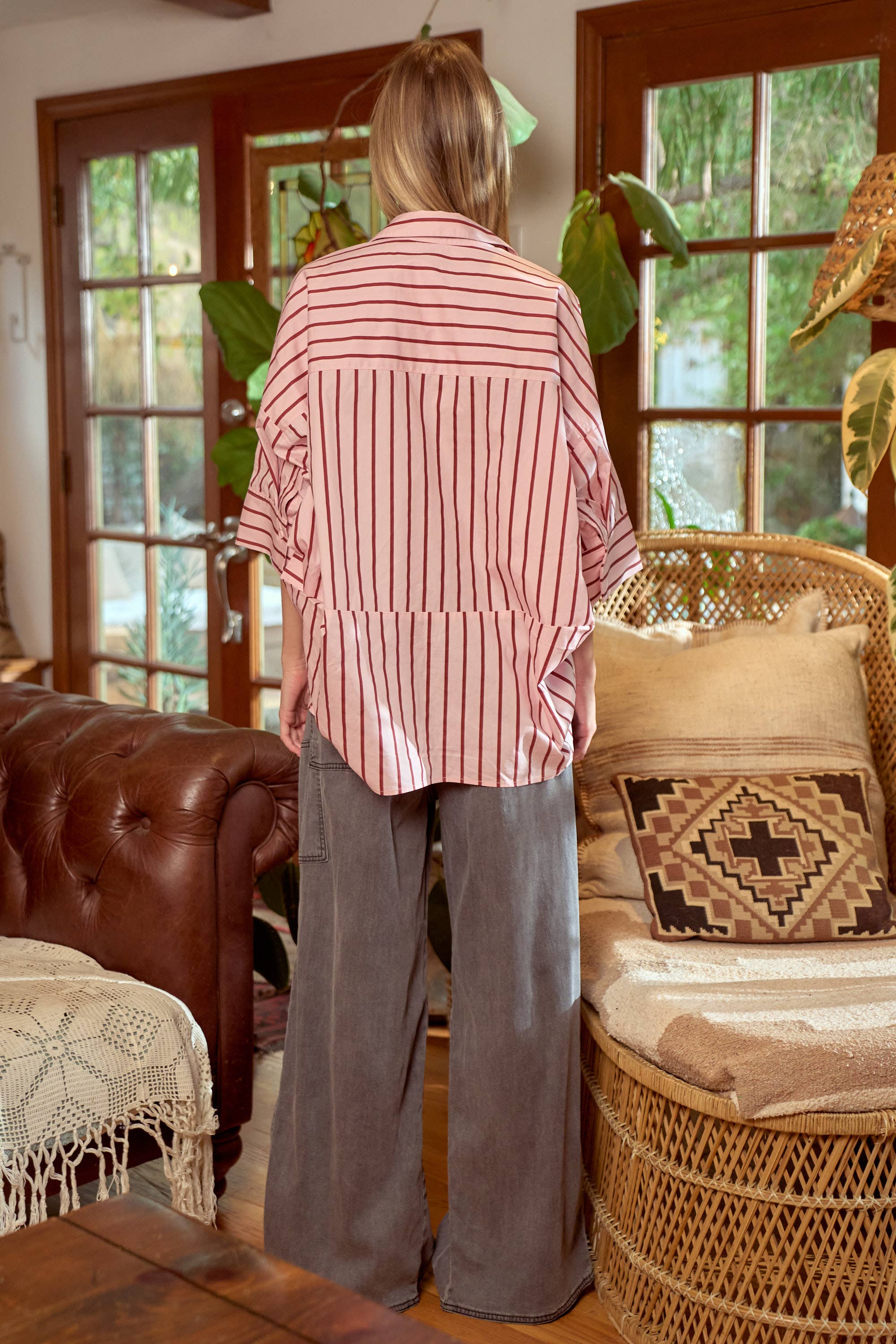 Happy Heart Oversized Striped Top