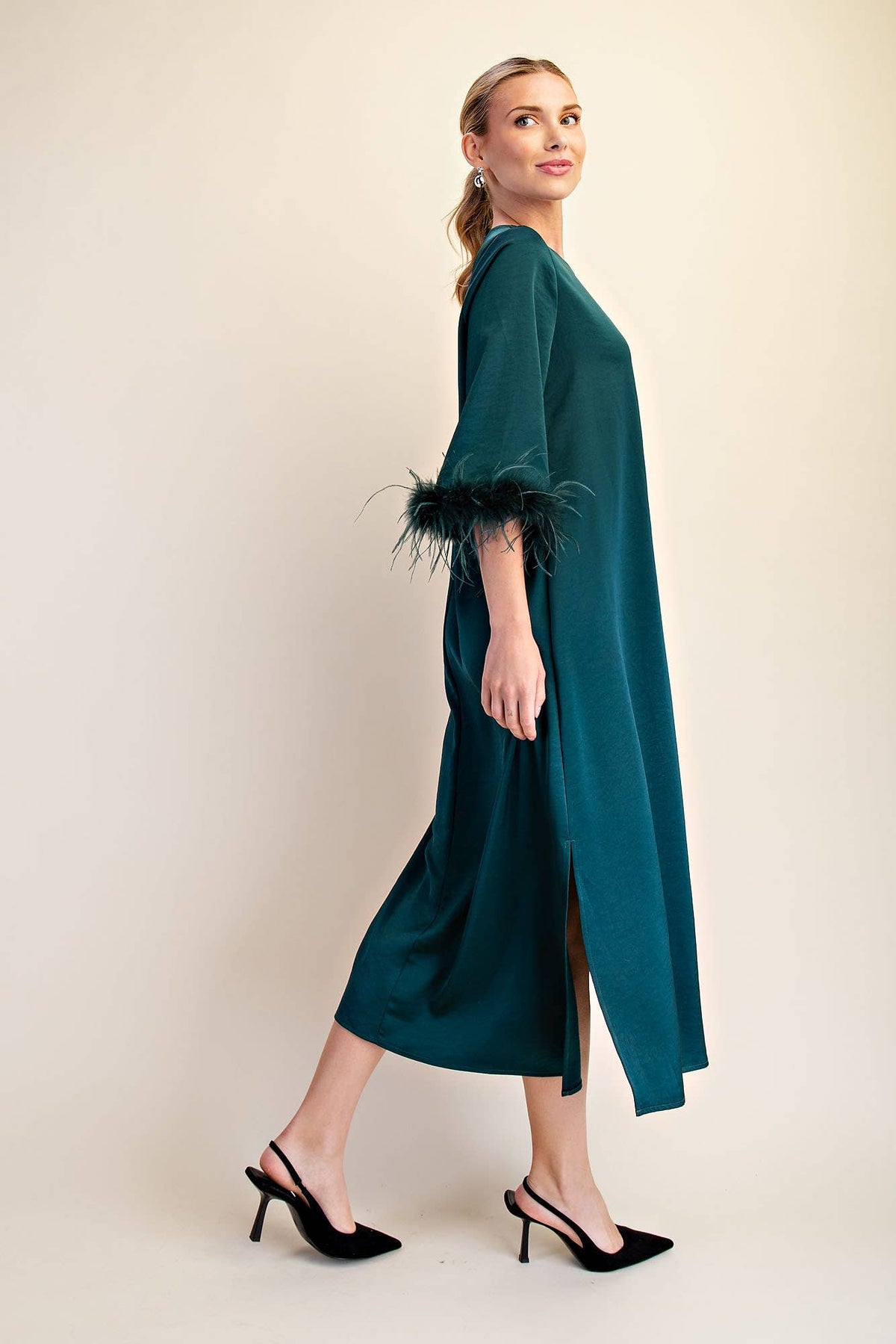 Glam Preview Midi Dress-Hunter Green