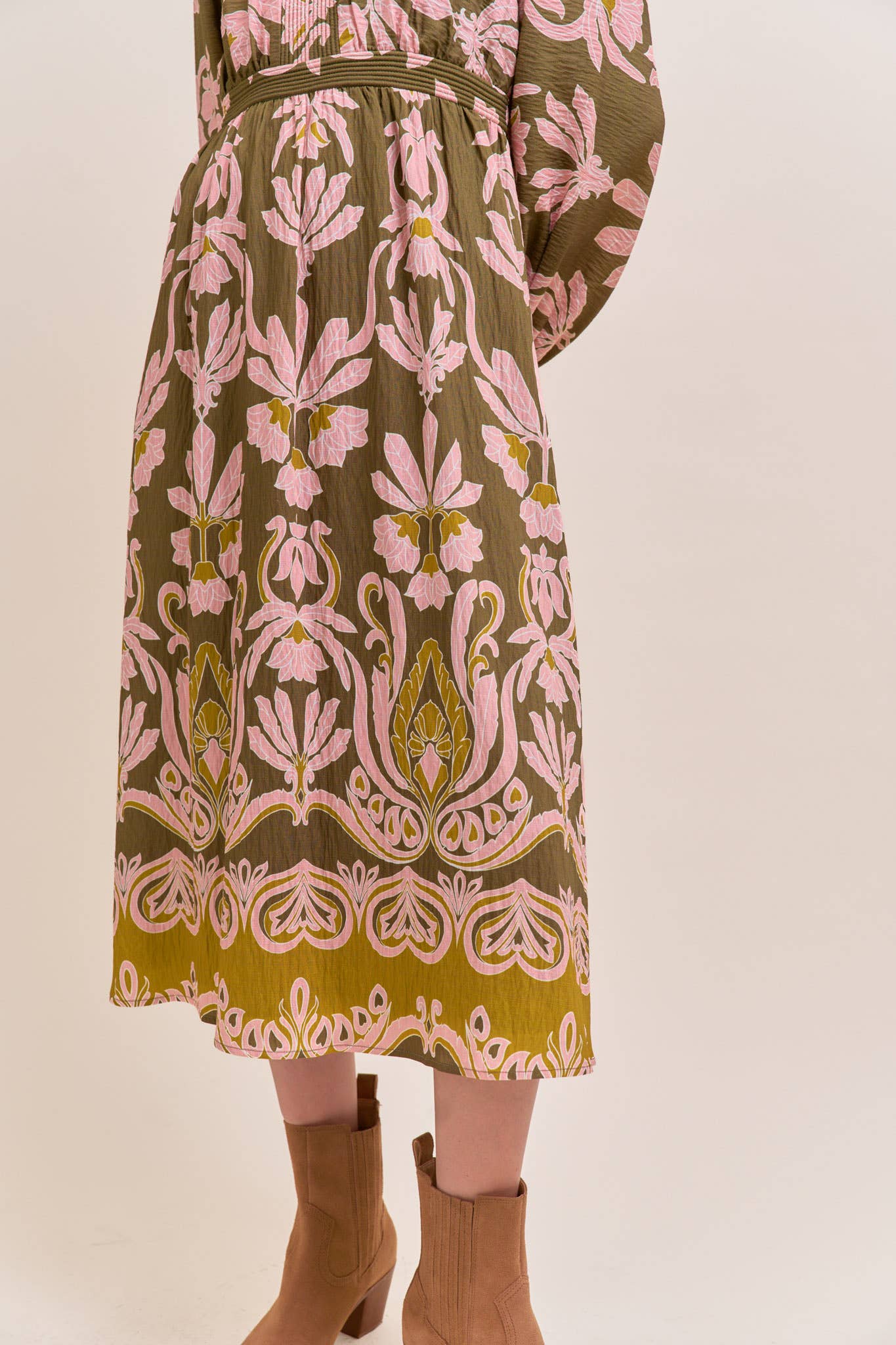 Forest Whimsy Floral Midi Dress