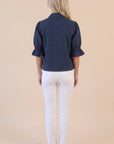 Seaside Zipper Front Jacket-Navy
