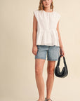 Sunday Melody Peplum Top-Off White