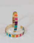 Golden Rainbow Hoop Earrings