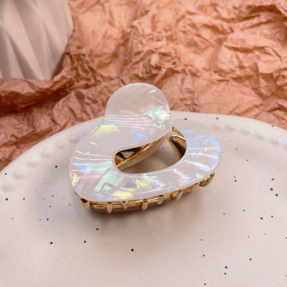 Irregular Metal Hair Clip-Cream