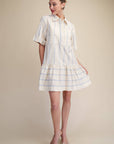 Preppy and Classic Mini Dress-Blue