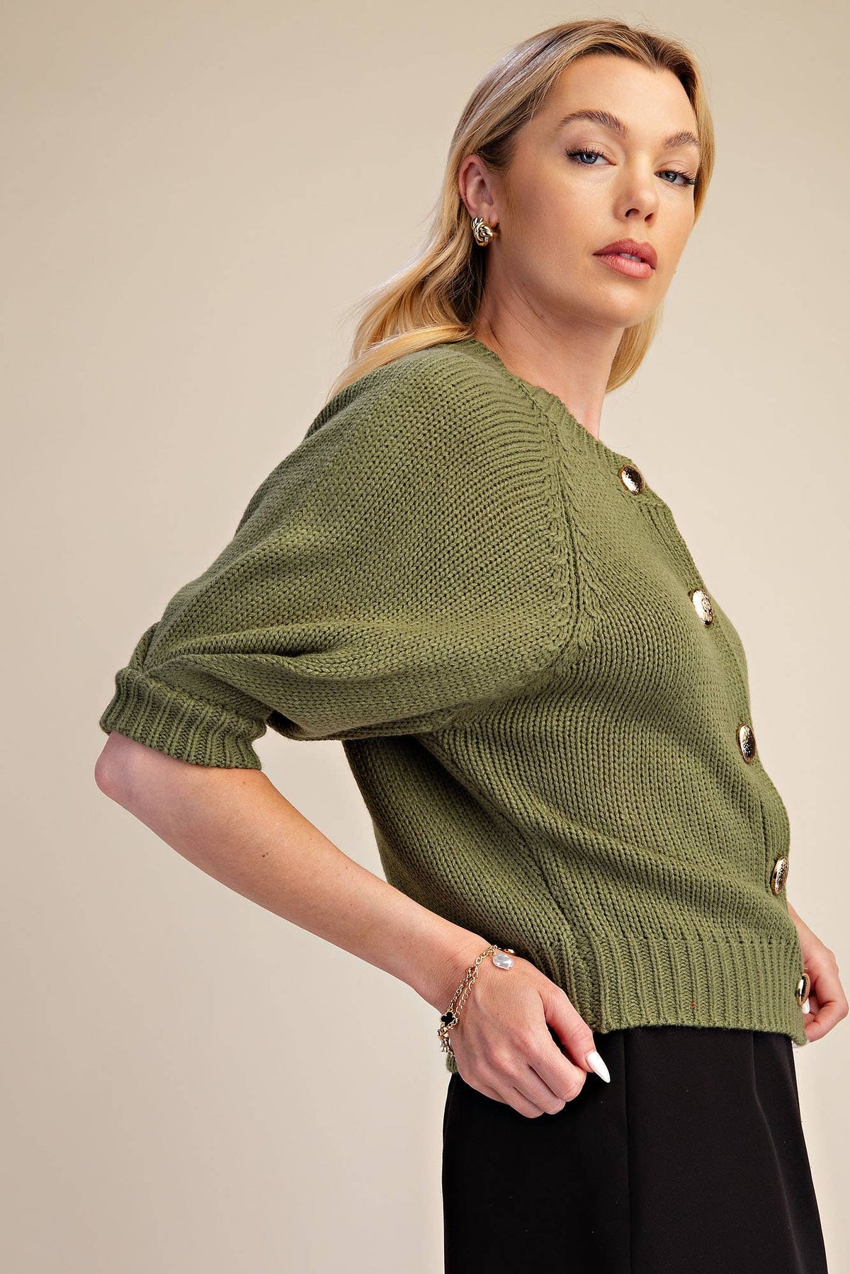 Sunny Days Sweater Cardigan-Olive