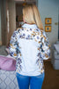 Snapdragon Floral Top-Chambray