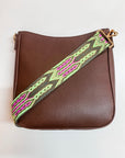 Mayan Print Bag Strap-Lime/Pink/Brown