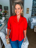 My Type Poplin Top-Red