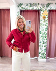 Fireside Cottage Cardigan-Cherry